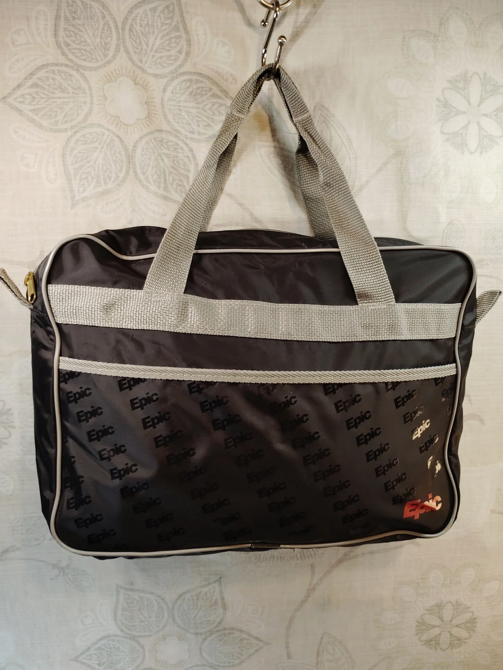 Black Laptop Bag with Light Gray Handles